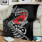 ANZAC Day Aotearoa Silver Fern Maori Personalised Blanket