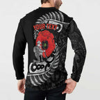 ANZAC Day Aotearoa Silver Fern Maori Personalised Button Sweatshirt
