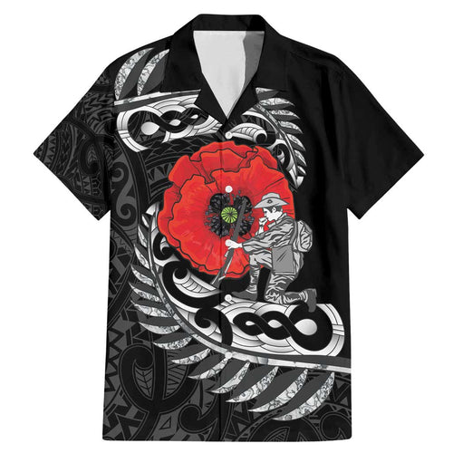 ANZAC Day Aotearoa Silver Fern Maori Personalised Family Matching Mermaid Dress and Hawaiian Shirt