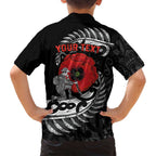 ANZAC Day Aotearoa Silver Fern Maori Personalised Family Matching Off Shoulder Short Dress and Hawaiian Shirt