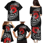 ANZAC Day Aotearoa Silver Fern Maori Personalised Family Matching Puletasi and Hawaiian Shirt