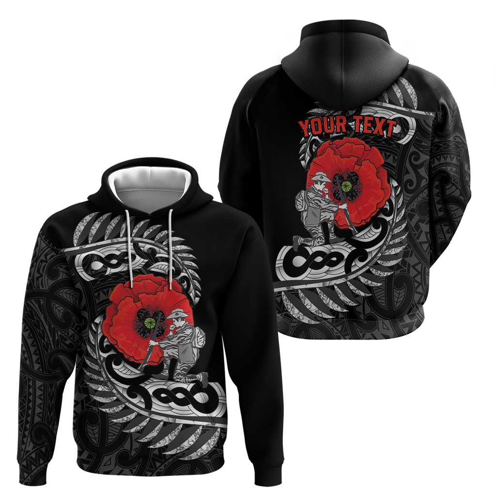ANZAC Day Aotearoa Silver Fern Maori Personalised Hoodie