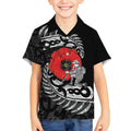ANZAC Day Aotearoa Silver Fern Maori Personalised Kid Hawaiian Shirt
