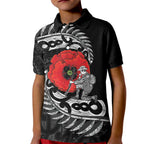 ANZAC Day Aotearoa Silver Fern Maori Personalised Kid Polo Shirt