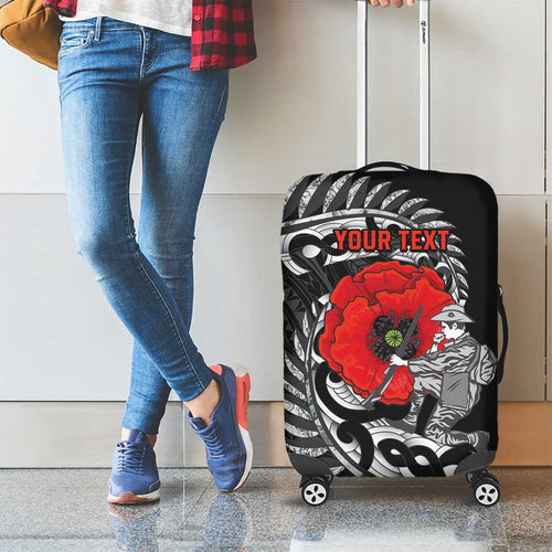 ANZAC Day Aotearoa Silver Fern Maori Personalised Luggage Cover