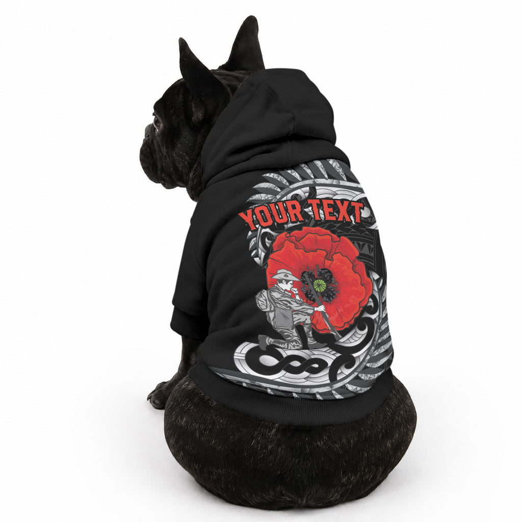 ANZAC Day Aotearoa Silver Fern Maori Personalised Pet Hoodie