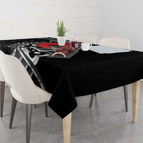 ANZAC Day Aotearoa Silver Fern Maori Personalised Tablecloth
