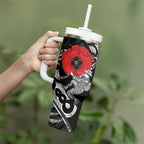 ANZAC Day Aotearoa Silver Fern Maori Personalised Tumbler With Handle