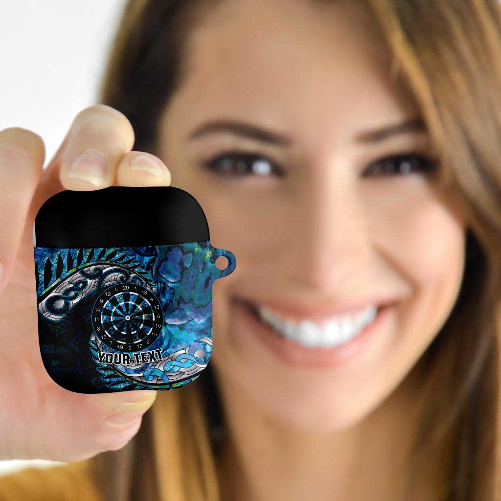 New Zealand Darts Personalised AirPods Case Aotearoa Silver Fern Blue Papua Shell Spirit - Aussie Hoodie