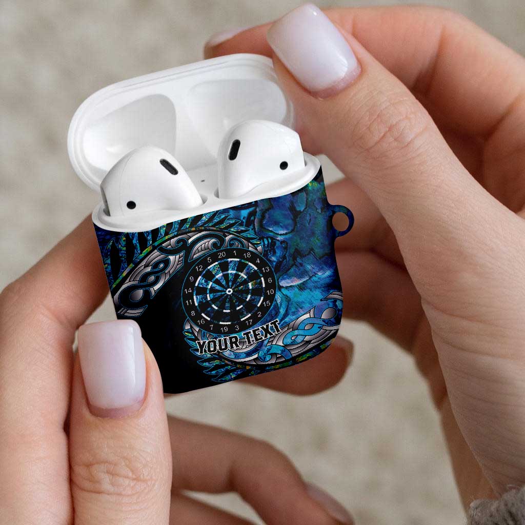 New Zealand Darts Personalised AirPods Case Aotearoa Silver Fern Blue Papua Shell Spirit - Aussie Hoodie