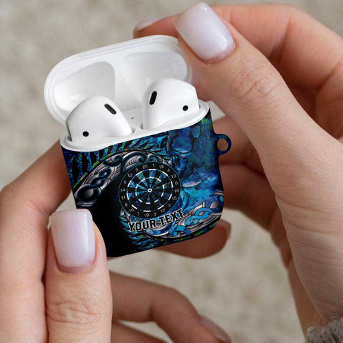 New Zealand Darts Personalised AirPods Case Aotearoa Silver Fern Blue Papua Shell Spirit - Aussie Hoodie