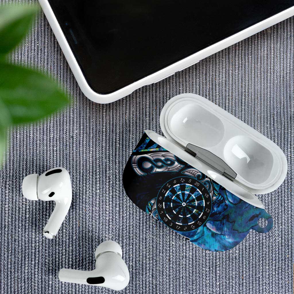 New Zealand Darts Personalised AirPods Case Aotearoa Silver Fern Blue Papua Shell Spirit - Aussie Hoodie