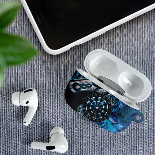 New Zealand Darts Personalised AirPods Case Aotearoa Silver Fern Blue Papua Shell Spirit - Aussie Hoodie