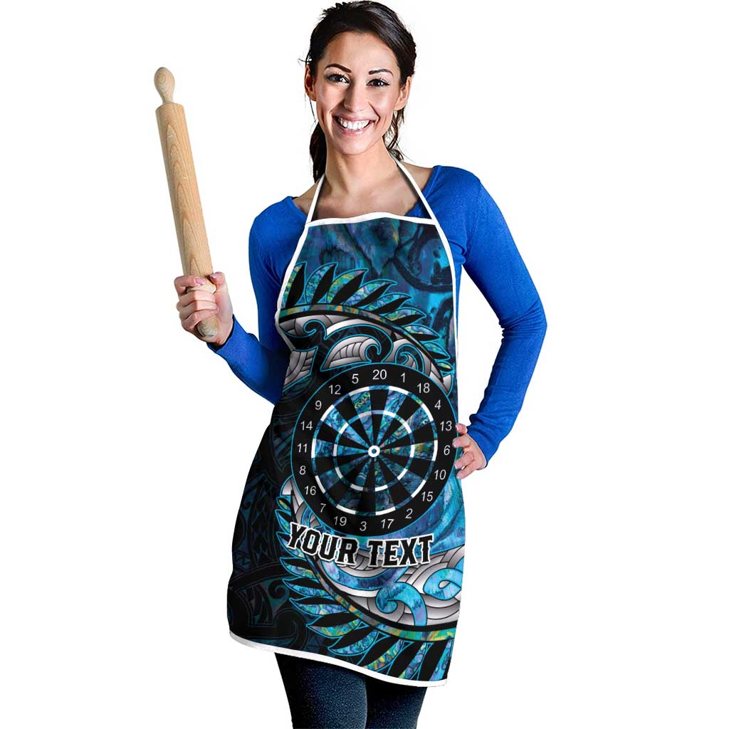 New Zealand Darts Personalised Apron Aotearoa Silver Fern Blue Papua Shell Spirit - Aussie Hoodie