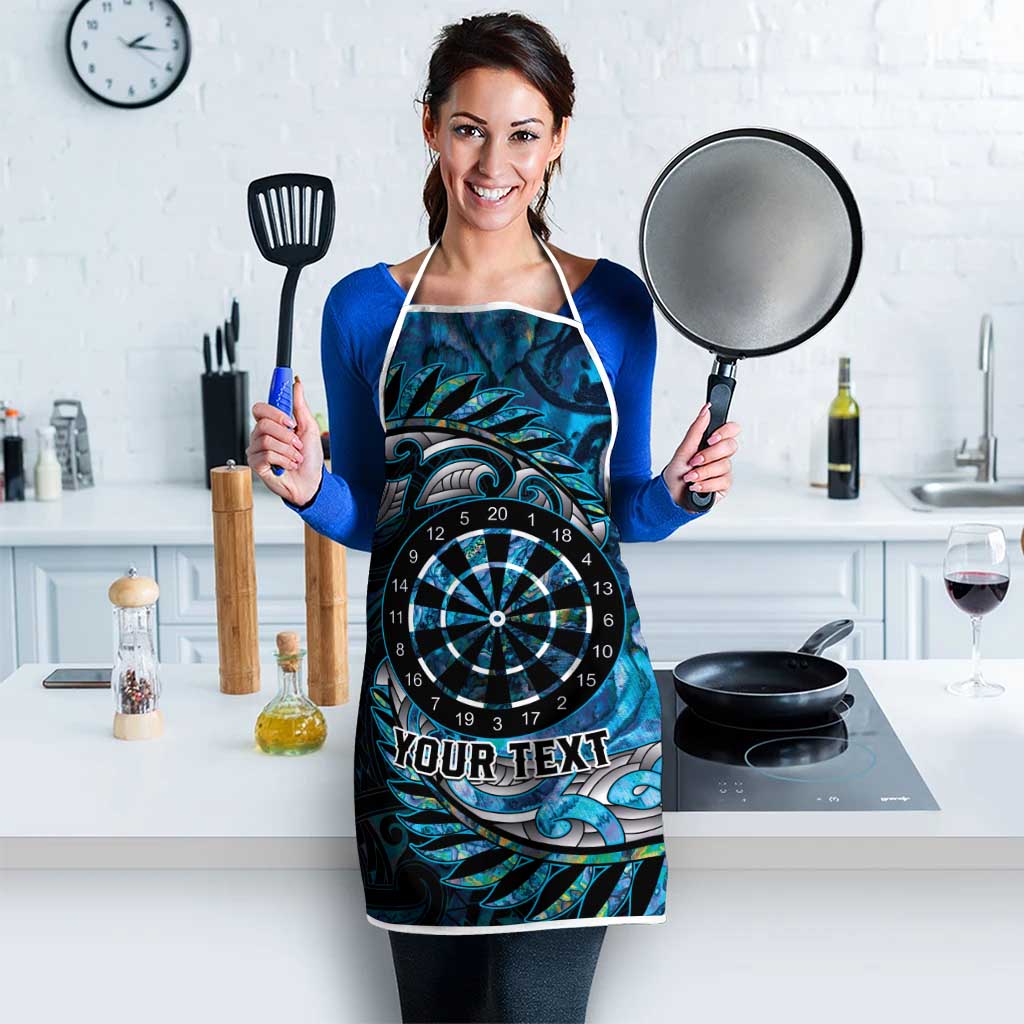 New Zealand Darts Personalised Apron Aotearoa Silver Fern Blue Papua Shell Spirit - Aussie Hoodie