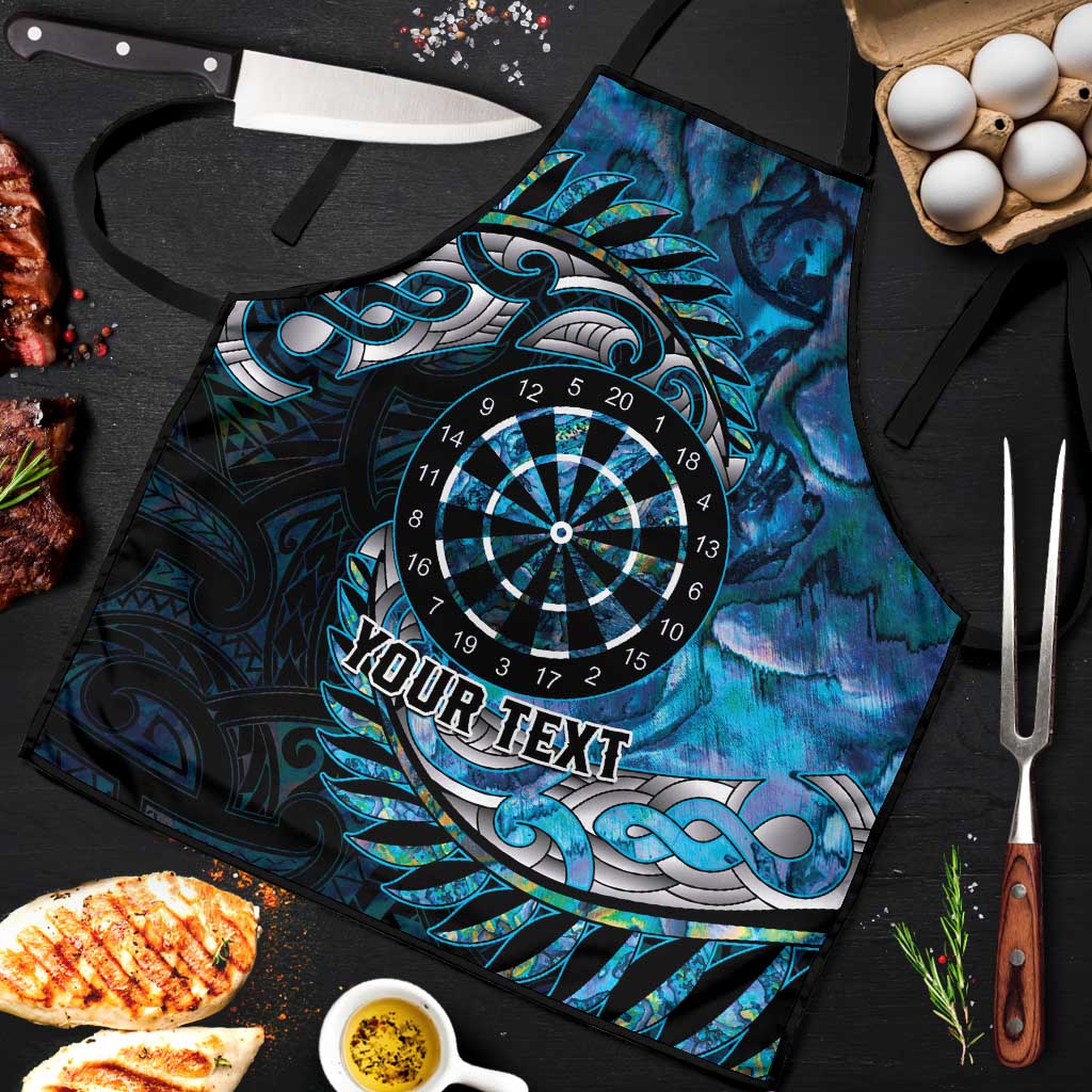 New Zealand Darts Personalised Apron Aotearoa Silver Fern Blue Papua Shell Spirit - Aussie Hoodie