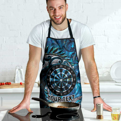 New Zealand Darts Personalised Apron Aotearoa Silver Fern Blue Papua Shell Spirit - Aussie Hoodie