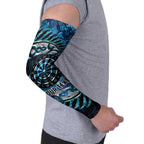 New Zealand Darts Personalised Arm Sleeves Aotearoa Silver Fern Blue Papua Shell Spirit - Aussie Hoodie
