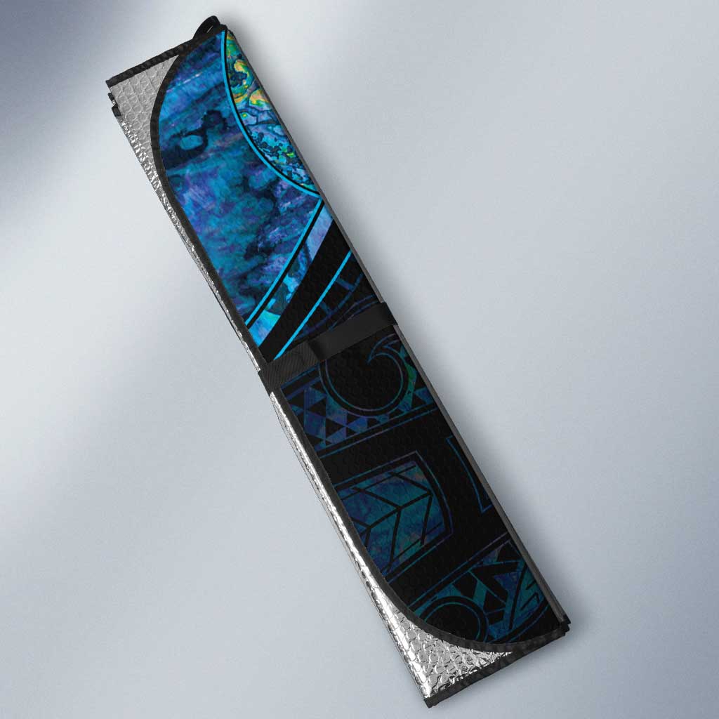 New Zealand Darts Personalised Auto Sun Shade Aotearoa Silver Fern Blue Papua Shell Spirit - Aussie Hoodie
