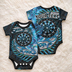 New Zealand Darts Personalised Baby Onesie Aotearoa Silver Fern Blue Papua Shell Spirit