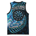 New Zealand Darts Personalised Basketball Jersey Aotearoa Silver Fern Blue Papua Shell Spirit - Aussie Hoodie