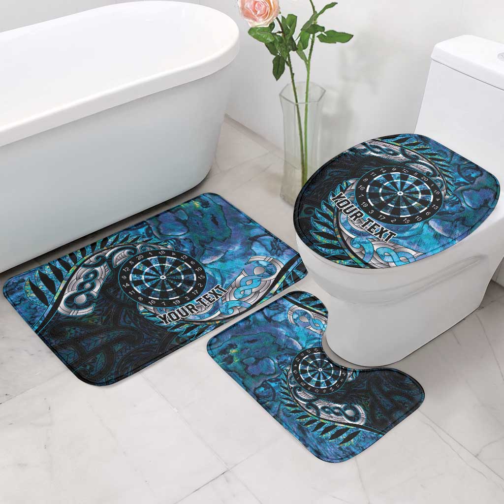 New Zealand Darts Personalised Bathroom Set Aotearoa Silver Fern Blue Papua Shell Spirit - Aussie Hoodie