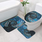 New Zealand Darts Personalised Bathroom Set Aotearoa Silver Fern Blue Papua Shell Spirit - Aussie Hoodie