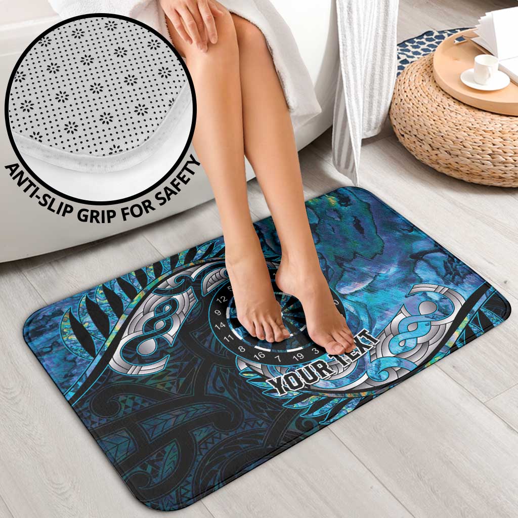 New Zealand Darts Personalised Bathroom Set Aotearoa Silver Fern Blue Papua Shell Spirit - Aussie Hoodie