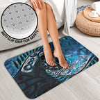New Zealand Darts Personalised Bathroom Set Aotearoa Silver Fern Blue Papua Shell Spirit - Aussie Hoodie