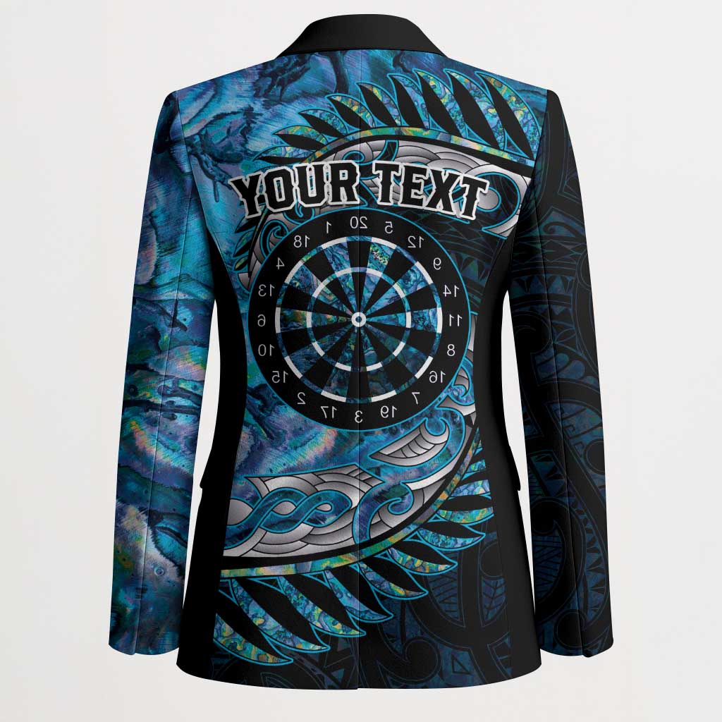 New Zealand Darts Personalised Blazer Aotearoa Silver Fern Blue Papua Shell Spirit - Aussie Hoodie