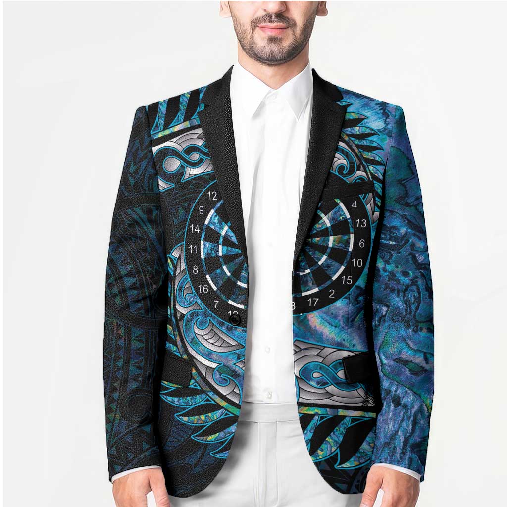 New Zealand Darts Personalised Blazer Aotearoa Silver Fern Blue Papua Shell Spirit - Aussie Hoodie