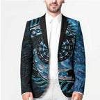 New Zealand Darts Personalised Blazer Aotearoa Silver Fern Blue Papua Shell Spirit - Aussie Hoodie