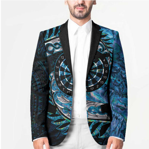New Zealand Darts Personalised Blazer Aotearoa Silver Fern Blue Papua Shell Spirit - Aussie Hoodie