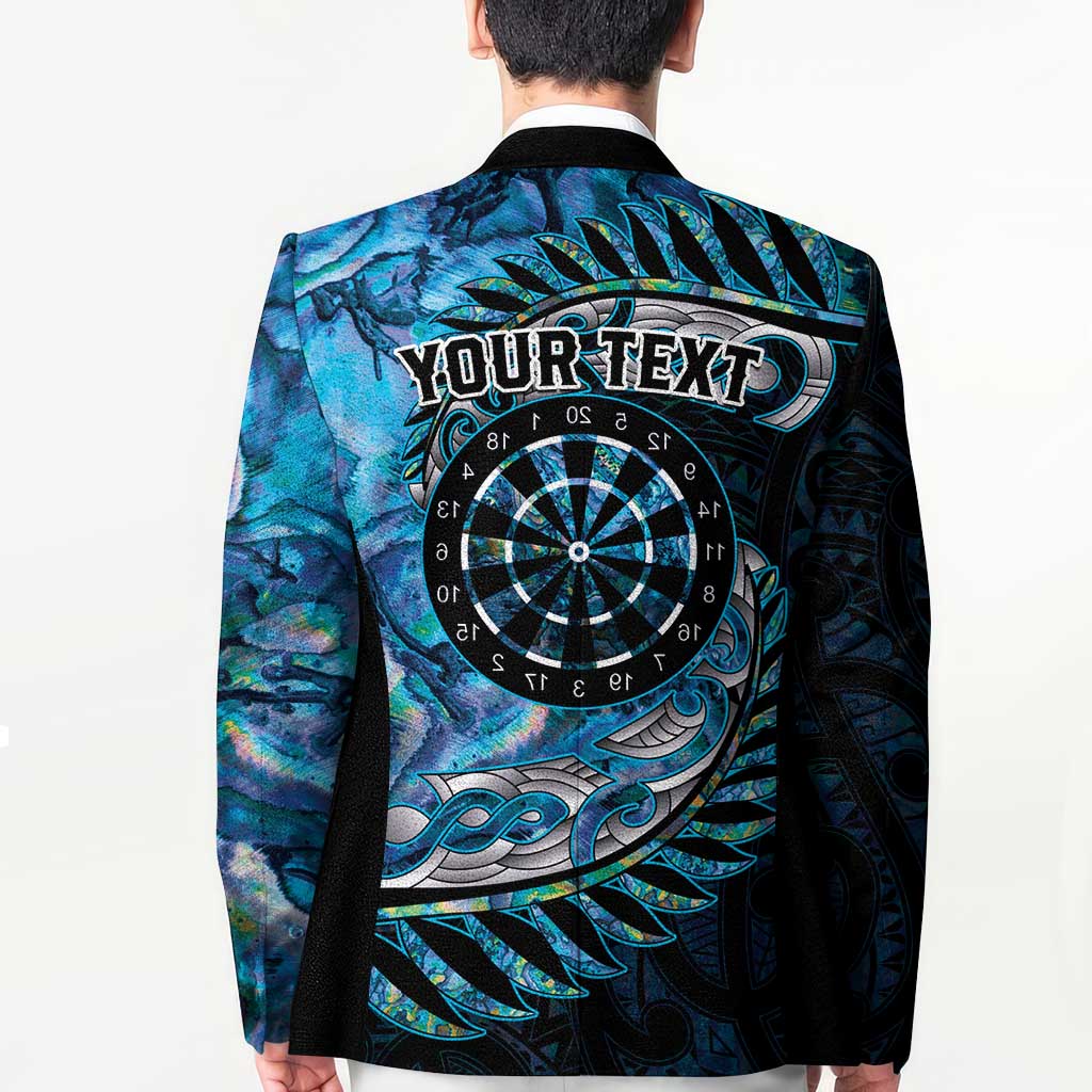 New Zealand Darts Personalised Blazer Aotearoa Silver Fern Blue Papua Shell Spirit - Aussie Hoodie