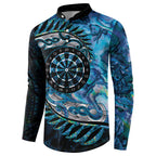 New Zealand Darts Personalised Button Sweatshirt Aotearoa Silver Fern Blue Papua Shell Spirit