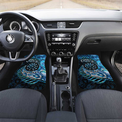 New Zealand Darts Personalised Car Mats Aotearoa Silver Fern Blue Papua Shell Spirit