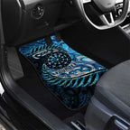 New Zealand Darts Personalised Car Mats Aotearoa Silver Fern Blue Papua Shell Spirit
