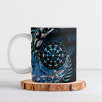 New Zealand Darts Personalised Ceramic Mug Aotearoa Silver Fern Blue Papua Shell Spirit - Aussie Hoodie