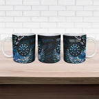 New Zealand Darts Personalised Ceramic Mug Aotearoa Silver Fern Blue Papua Shell Spirit - Aussie Hoodie