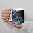 New Zealand Darts Personalised Ceramic Mug Aotearoa Silver Fern Blue Papua Shell Spirit - Aussie Hoodie