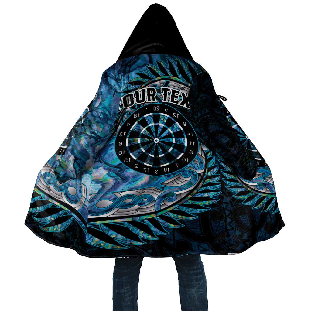 New Zealand Darts Personalised Cloak Aotearoa Silver Fern Blue Papua Shell Spirit - Aussie Hoodie