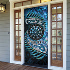 New Zealand Darts Personalised Door Cover Aotearoa Silver Fern Blue Papua Shell Spirit - Aussie Hoodie