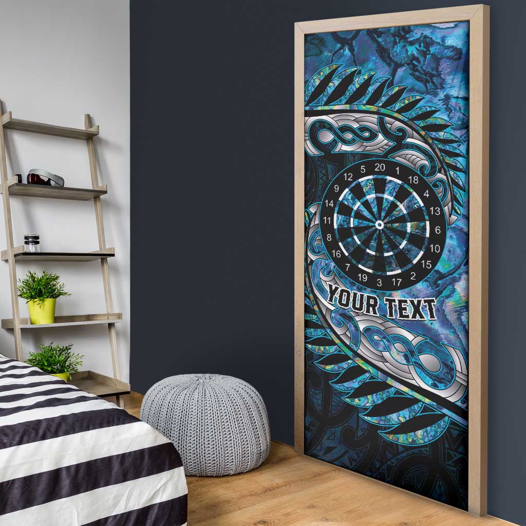 New Zealand Darts Personalised Door Cover Aotearoa Silver Fern Blue Papua Shell Spirit - Aussie Hoodie