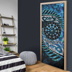 New Zealand Darts Personalised Door Cover Aotearoa Silver Fern Blue Papua Shell Spirit - Aussie Hoodie