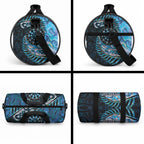 New Zealand Darts Personalised Duffle Bag Aotearoa Silver Fern Blue Papua Shell Spirit