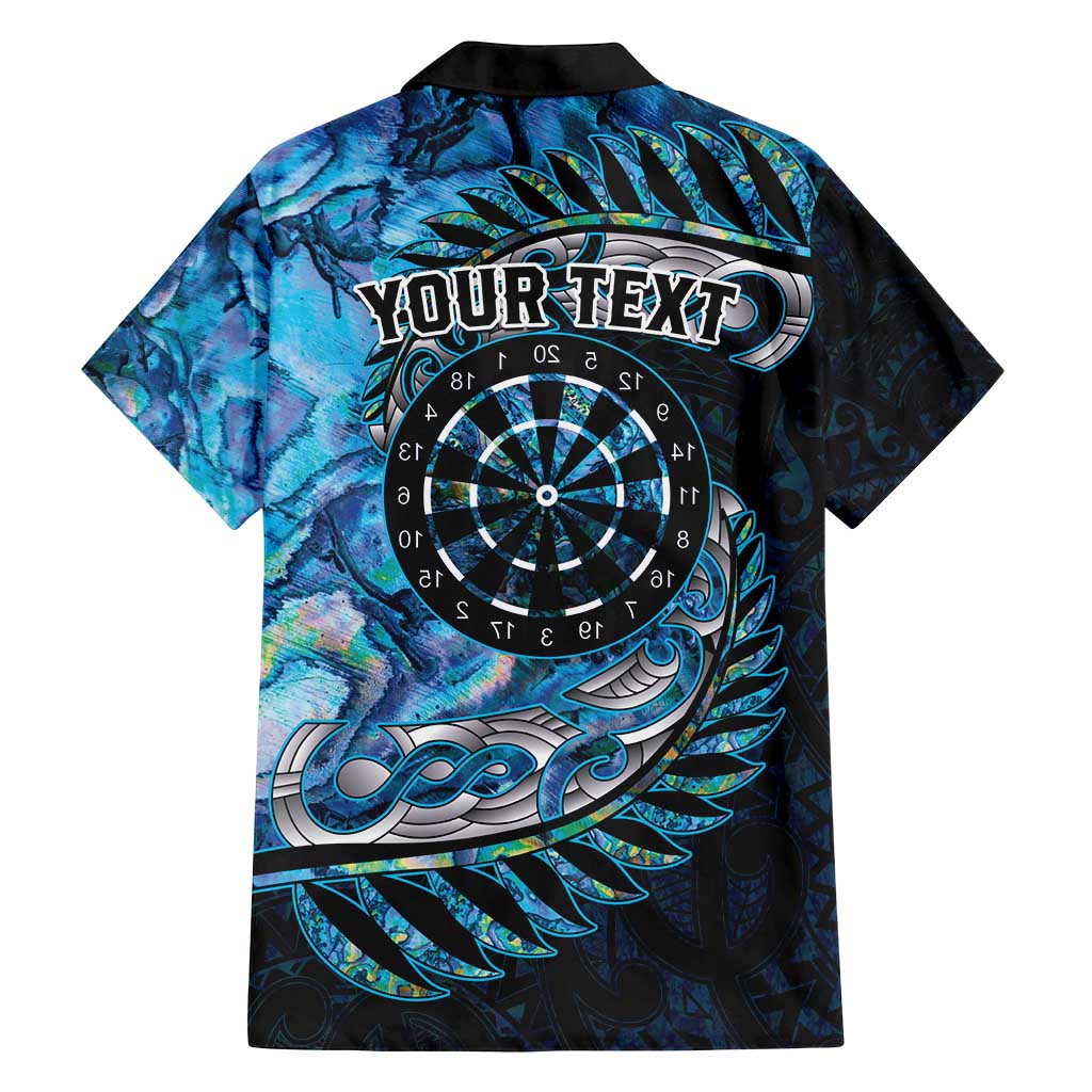 New Zealand Darts Personalised Family Matching Puletasi and Hawaiian Shirt Aotearoa Silver Fern Blue Papua Shell Spirit