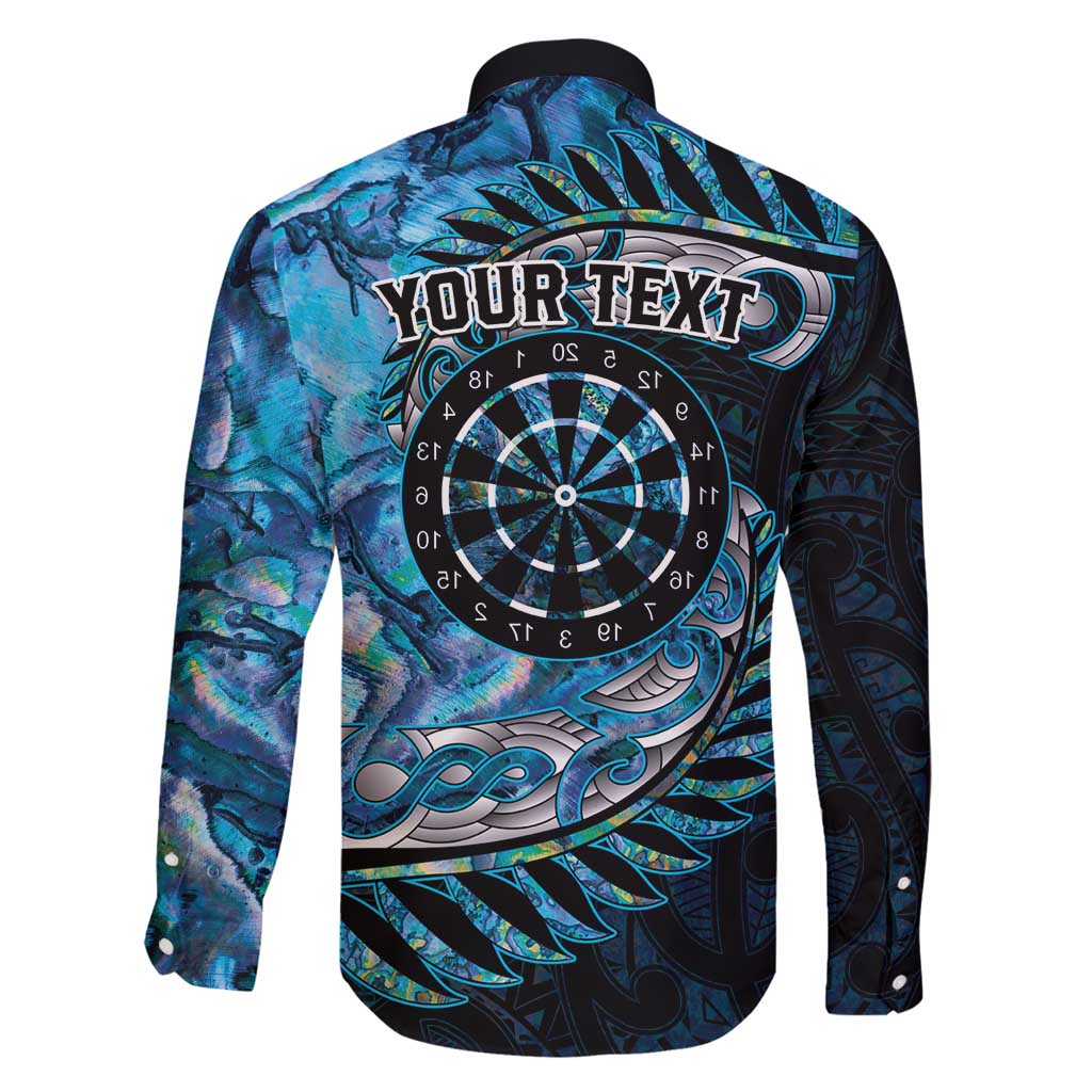 New Zealand Darts Personalised Family Matching Tank Maxi Dress and Hawaiian Shirt Aotearoa Silver Fern Blue Papua Shell Spirit