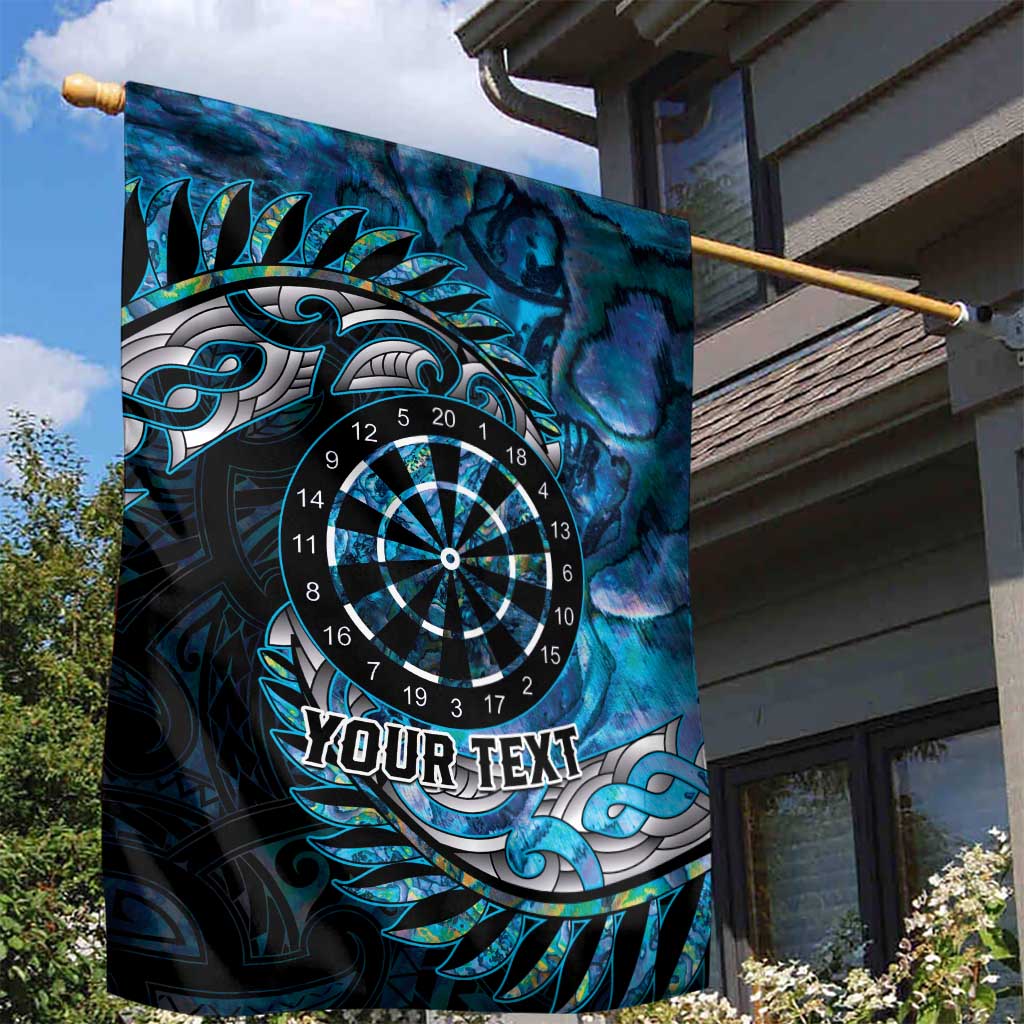 New Zealand Darts Personalised Garden Flag Aotearoa Silver Fern Blue Papua Shell Spirit
