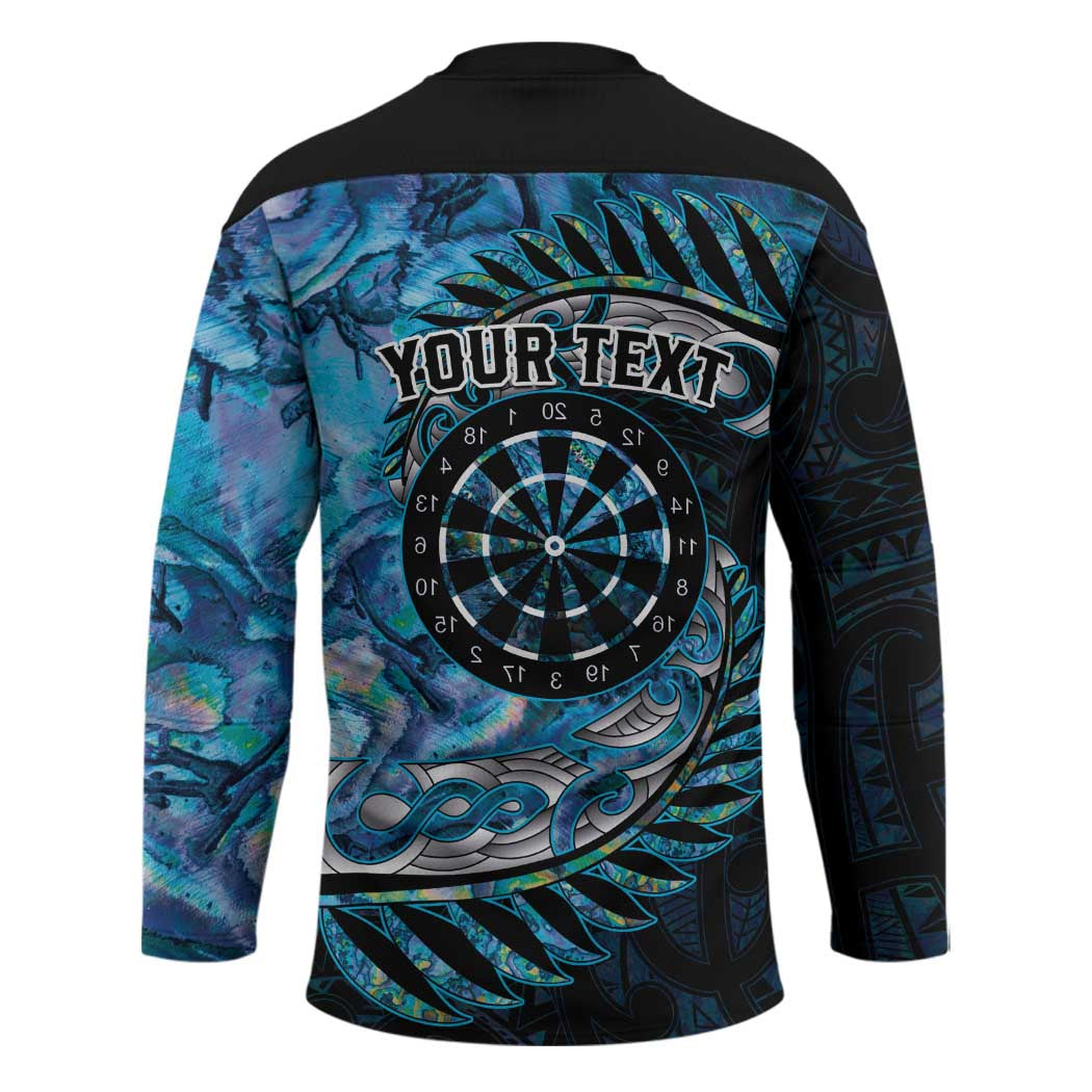 New Zealand Darts Personalised Hockey Jersey Aotearoa Silver Fern Blue Papua Shell Spirit - Aussie Hoodie
