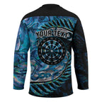 New Zealand Darts Personalised Hockey Jersey Aotearoa Silver Fern Blue Papua Shell Spirit - Aussie Hoodie